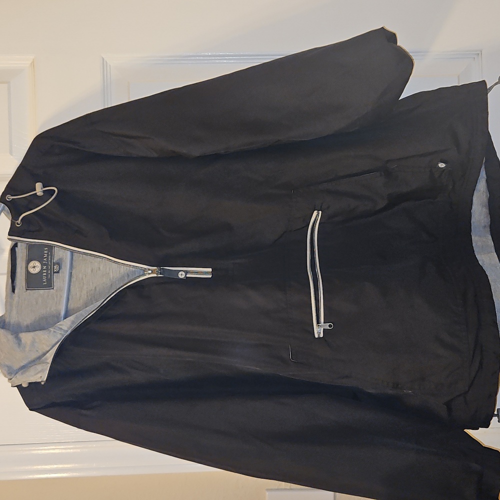 Lauren James Womens Quarter Zip Anorak Pullover Hood Pocket  Jacket Size XXL